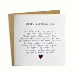 Mum Birthday Card Special Mum Poem Birthday Card