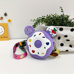 Girls' Donut Silicone Coin Purse Crossbody Bag