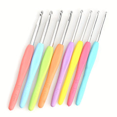 8pcs Crochet Hooks Set Ergonomic Handles Aluminum Hooks 2.5mm-6mm