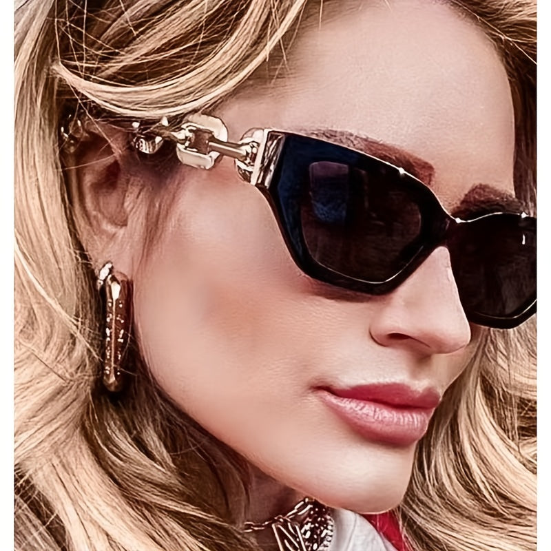 Cat Eye Sunglasses Chain Temple Glasses UV400