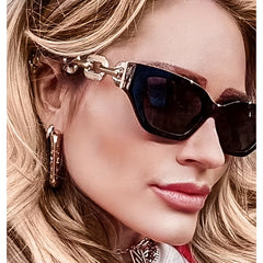 Cat Eye Sunglasses Chain Temple Glasses UV400