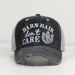 Barn Hair Dont Care Trucker Hat Breathable Mesh Baseball Cap