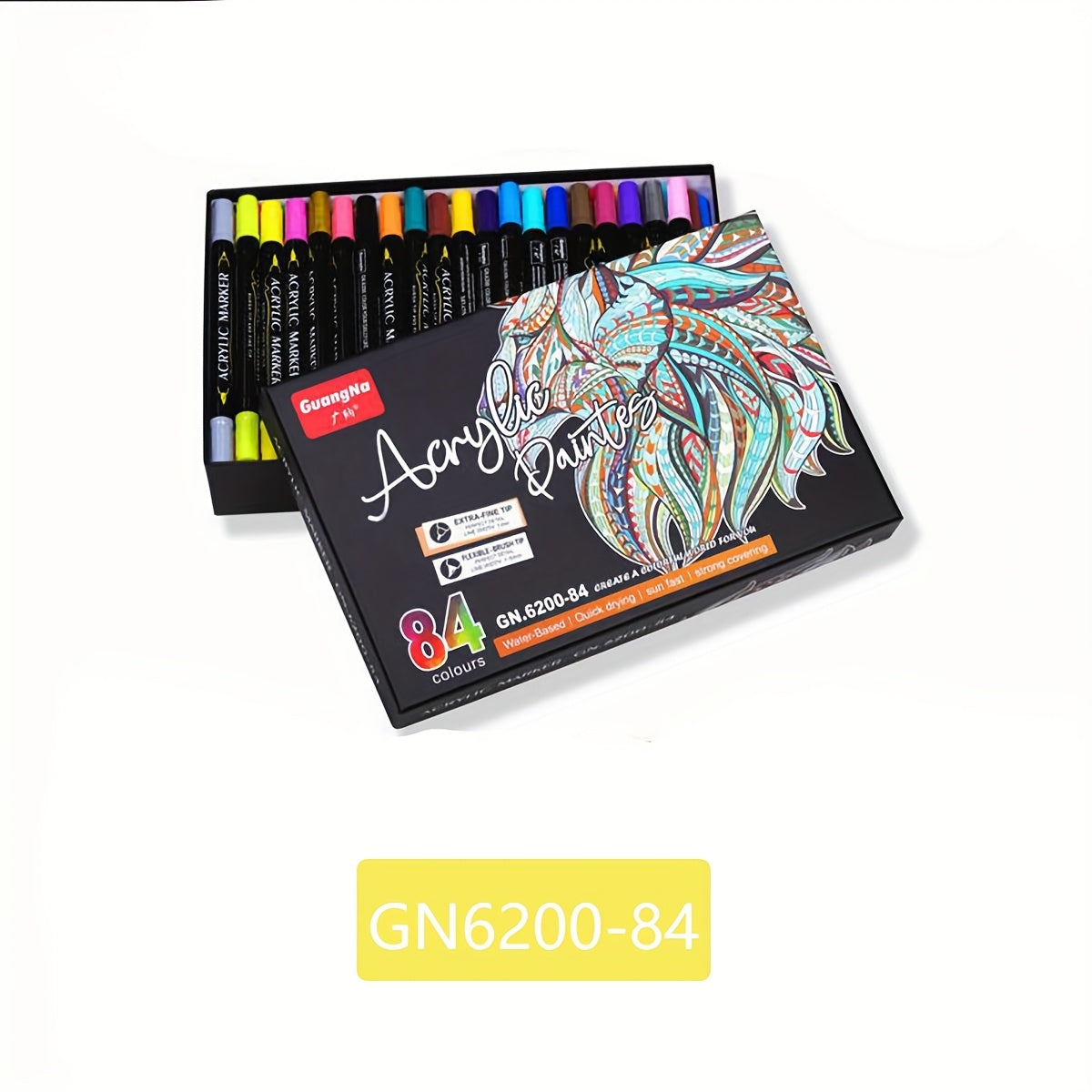 GUANNA 84 Double Pointed Markers Bright Water Based Ink