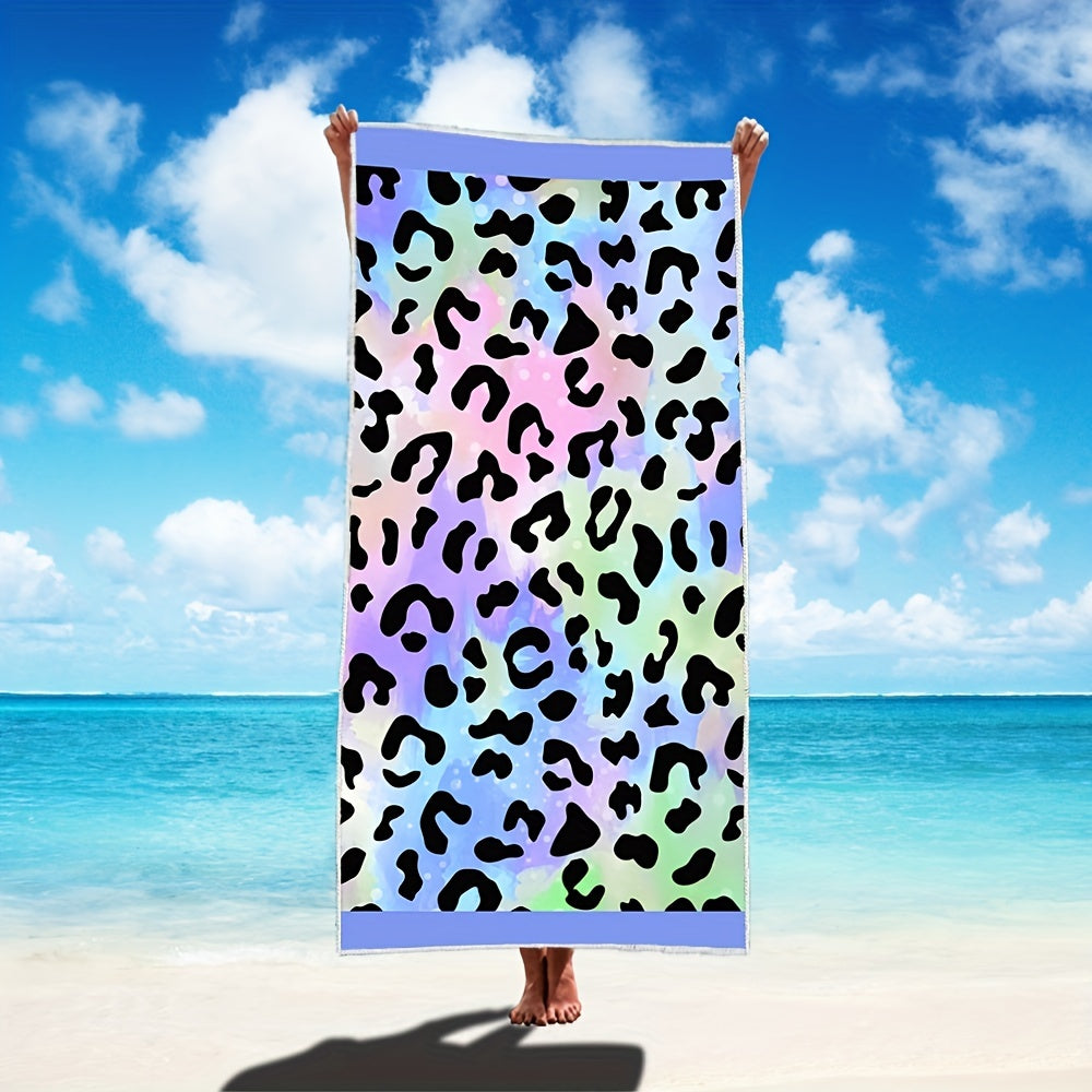 Red Leopard Print Beach Towel Quick Drying Soft Absorbent Beach Towel
