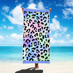 Red Leopard Print Beach Towel Quick Drying Soft Absorbent Beach Towel