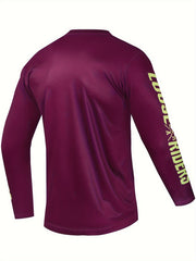 Men's Letter Pattern Sports T-Shirt Long Sleeve Tee