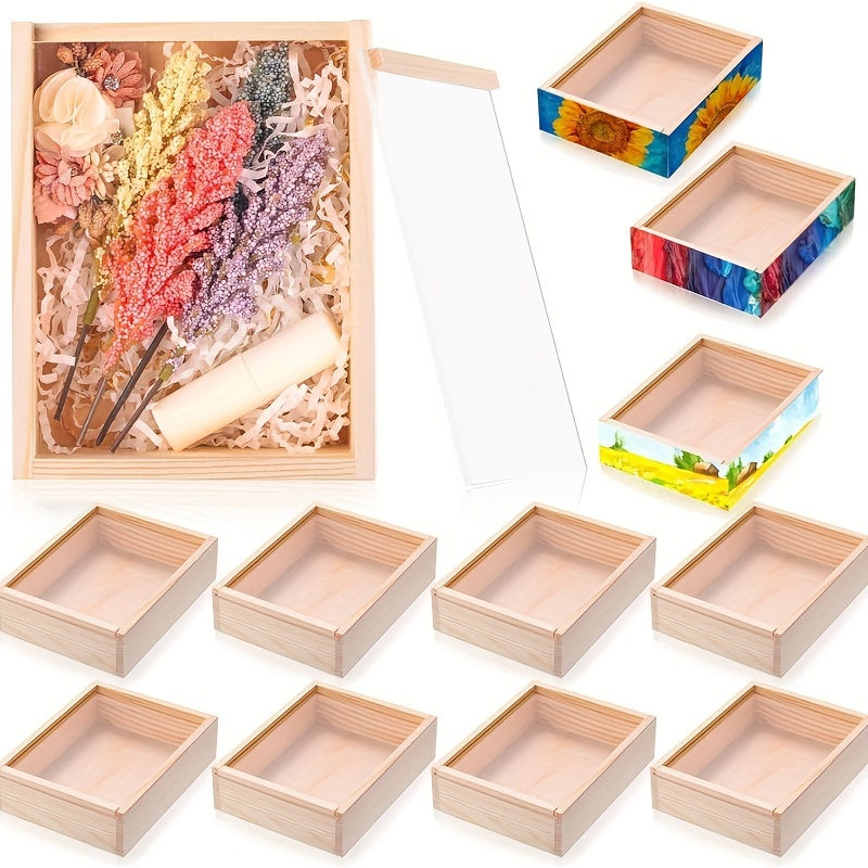 Small Wooden Tray Unfinished Storage Box Craft DIY Birthday Party Gift