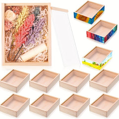 Small Wooden Tray Unfinished Storage Box Craft DIY Birthday Party Gift
