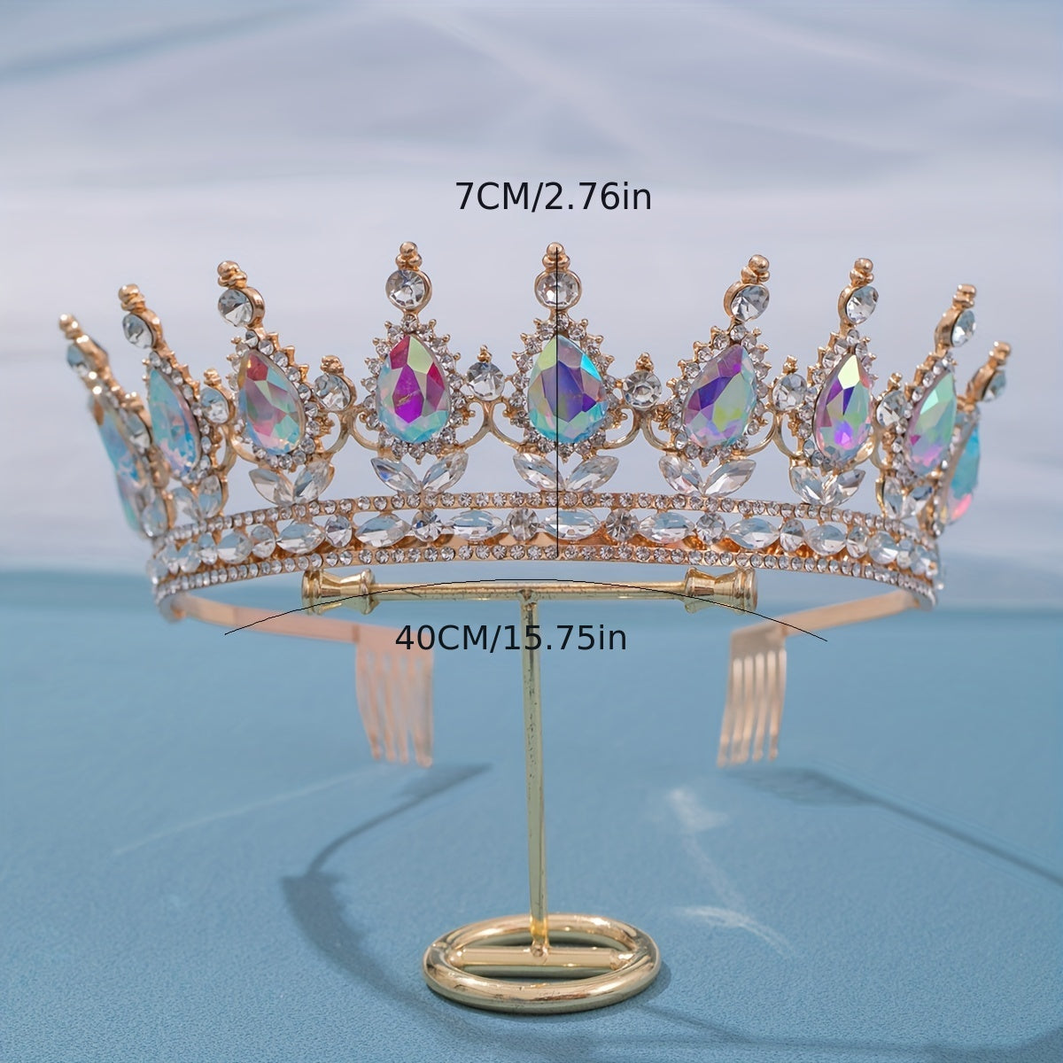 3pcs Rhinestone Headband Hair Comb Set for Bride Wedding Jewelry