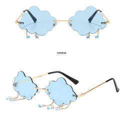 Cloud Sunglasses Raindrop Rimless Sunglasses Funny Party Glasses