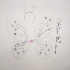 Fairy Butterfly Wings Headband Wand Set Halloween Costume Props