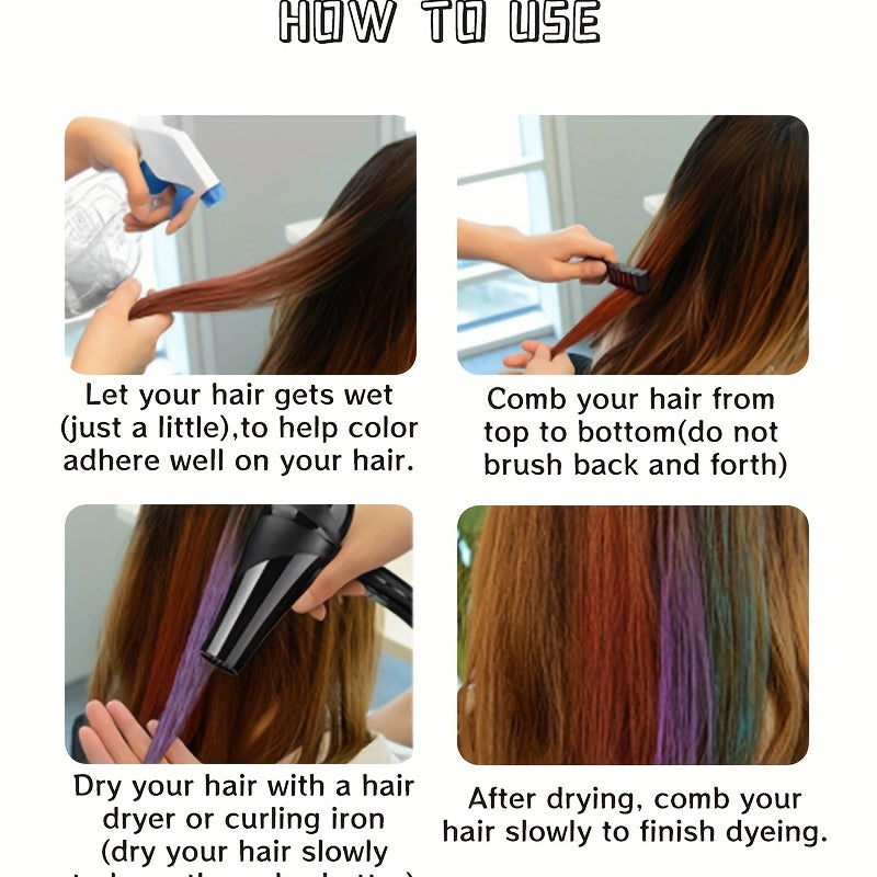 Hair Chalk Temporary Dye Pen Comb DIY Holiday Party Hair Painting