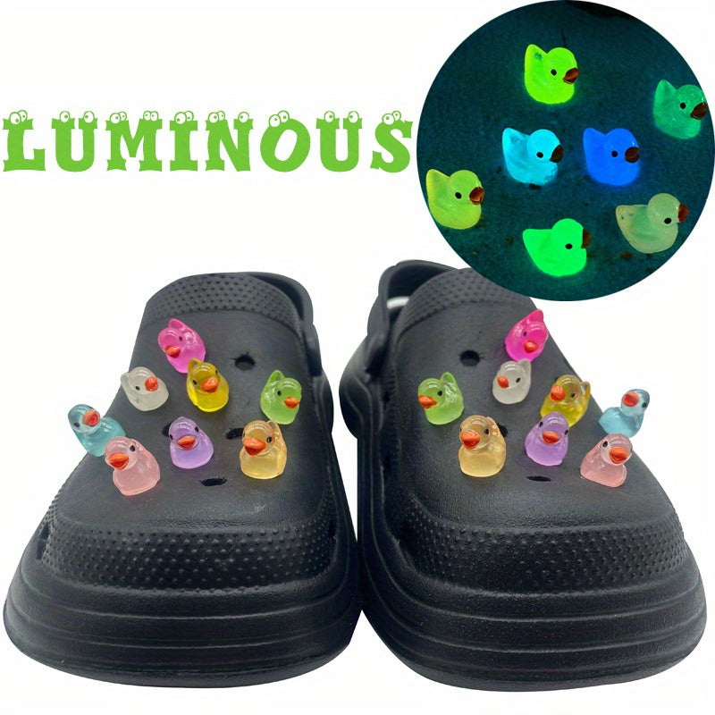 16pcs Luminous Duck Shoe Charms for Sandals Clogs - Brighten Your Steps