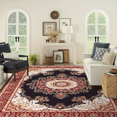 Large Vintage Persian Area Rug Non slip TPR Backing for Living Room Bedroom