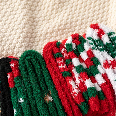 5 Pairs Christmas Print Socks Mid Tube Women's Stockings