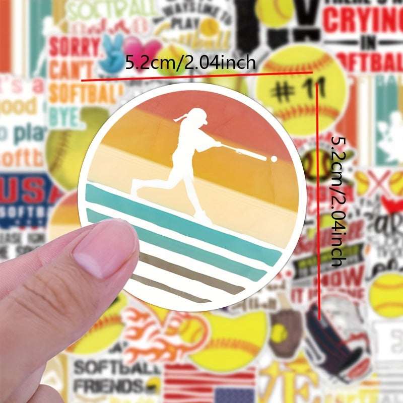 50pcs Fort Softball Graffiti Waterproof Vinyl Stickers