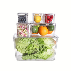 6pcs Refrigerator Storage Box Transparent Food Fresh keeping Box