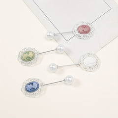 4pcs Faux Pearl Scarf Pin Hijab Shawl Clip Dress Shirt Accessories