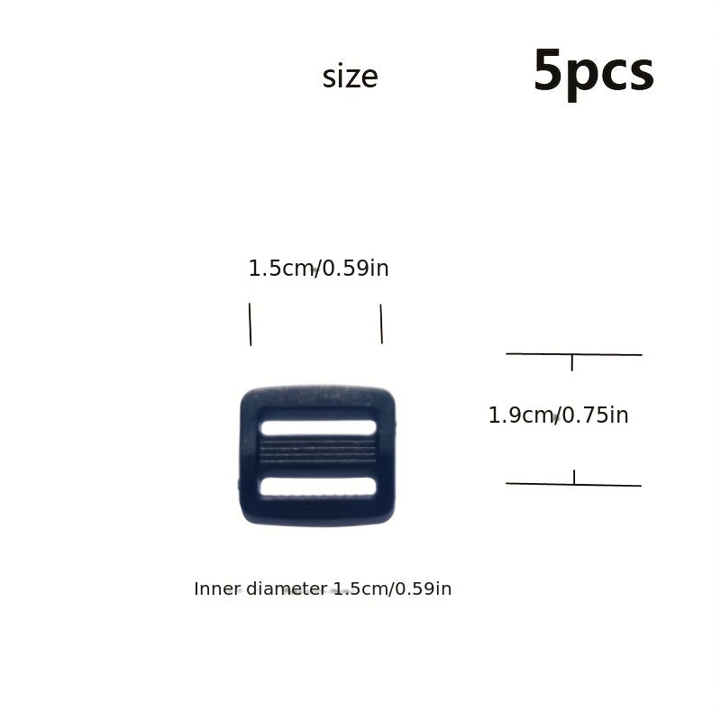5pcs Backpack Waist Bag Adjustment Buckle Plastic Elastic Bag Accessories