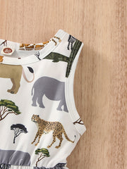 Baby Girls Animal Print Sleeveless Dress for Summer