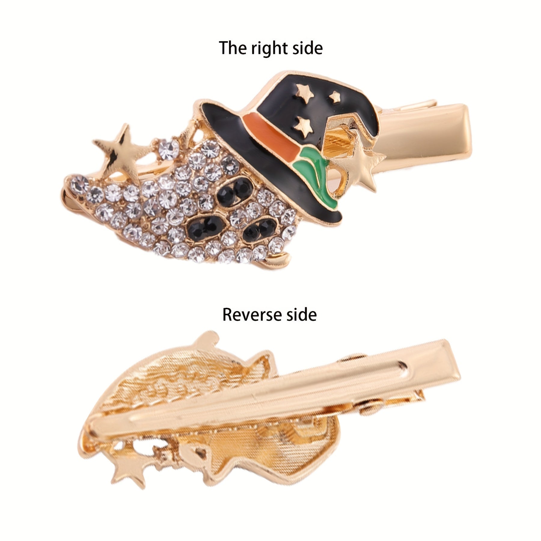 Halloween Pumpkin Ghost Hair Clips Rhinestone Hair Clips For Girls
