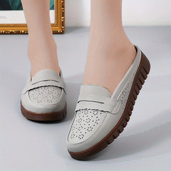 Women's Hollow Out Flat Mules Soft Sole Closed Toe Non Slip Shoes