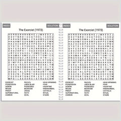 Horror Movies Word Puzzles Educational Activity Notebook