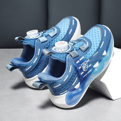 Boys Luminous Sneakers with Rotating Button Breathable Non-slip Shoes