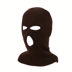 Winter Three hole Ski Mask Knitted Hat Solid Acrylic Three hole Knitted Hat