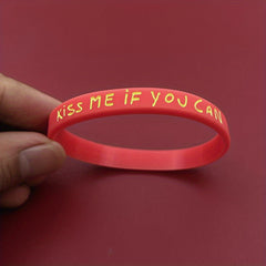 Smiling Face & Letter Silicone Bracelet Rubber Wristband
