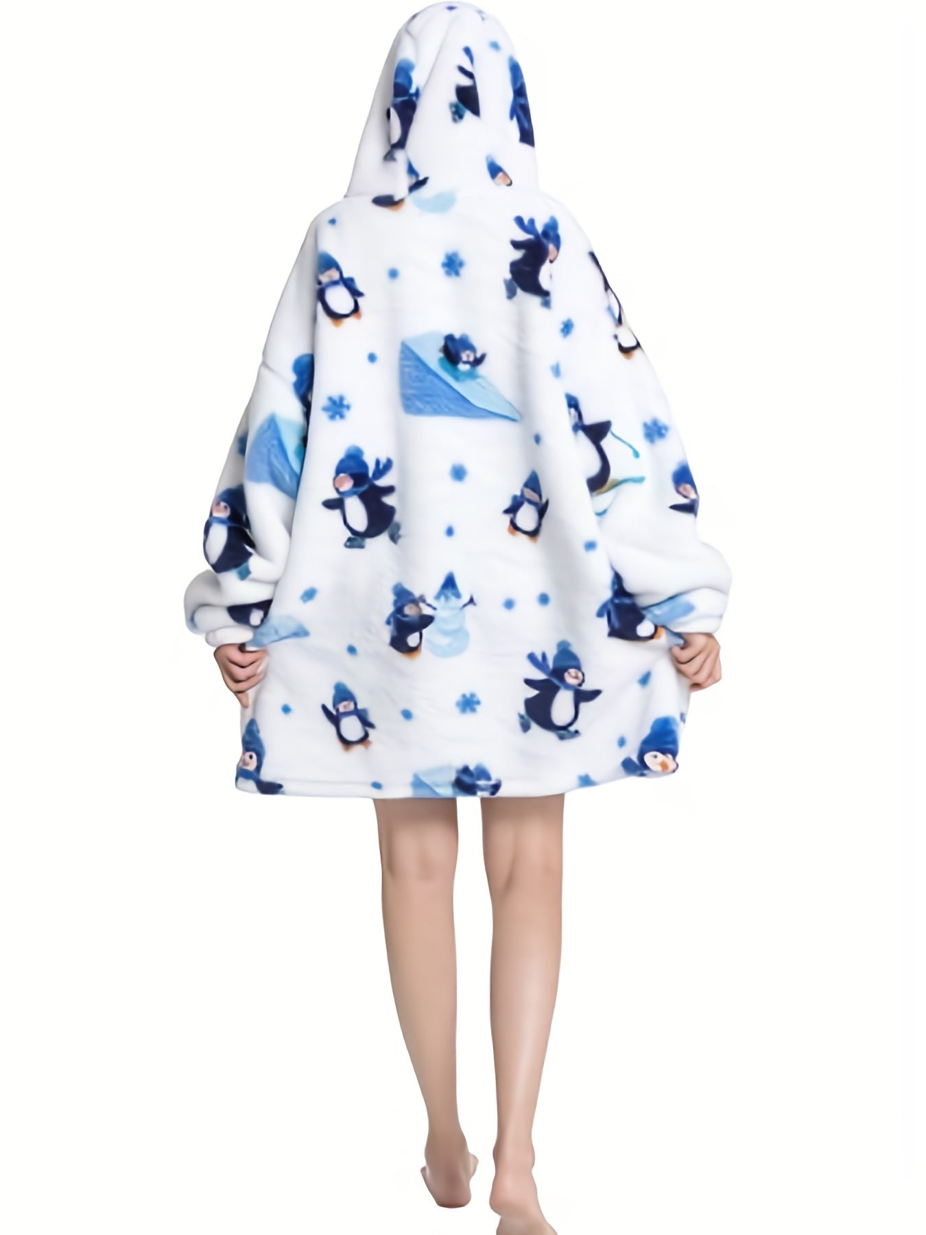 Animal Pattern Sherpa Fleece Hooded Blanket