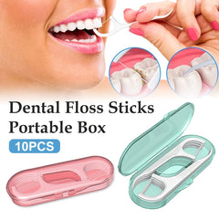 10 Pack Portable Floss Dispensers Deep Cleaning Anti Slip Hygienic for Travel