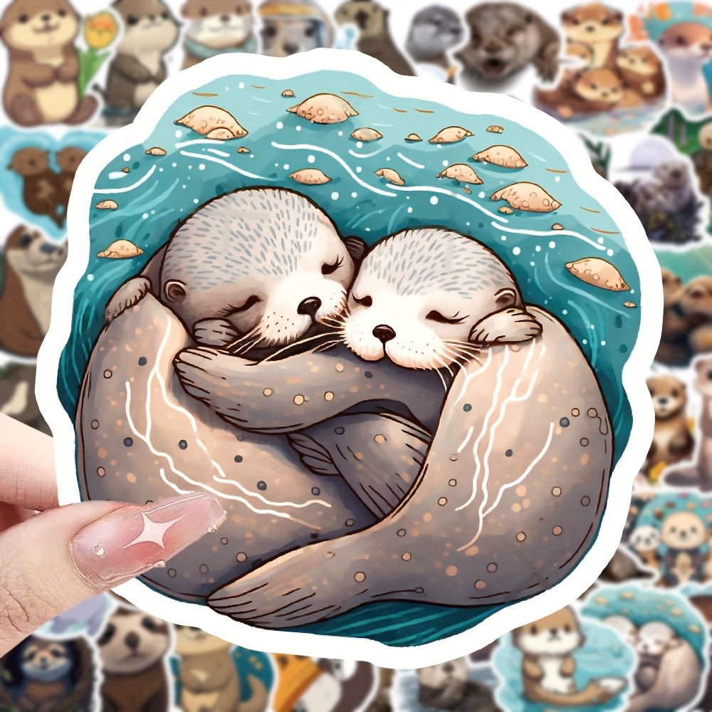 50pcs Cartoon Animal Stickers for Laptop Helmet Water Cup, Fun Graffiti Decals
