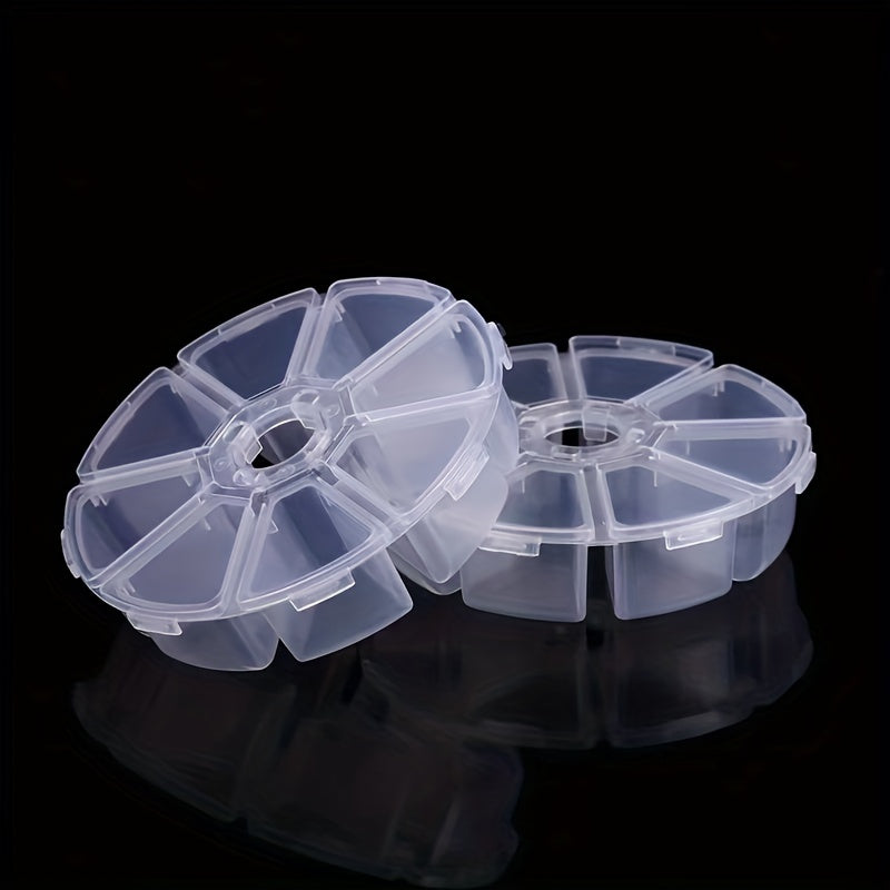 Clear Plastic Storage Box 8 Grids Round DIY Diamond Painting Accessories