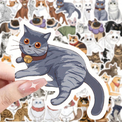 60pcs Cat Series Graffiti Stickers for Laptops Helmets Water Cups DIY Sticker
