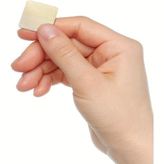200pcs 2.54cm Wood Pieces Blank Squares Round Corner for DIY