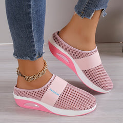 Women's Mesh Breathable Half Slippers Soft Air Cushion Shoes