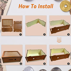Retro Wooden Money Box with Digital Scale and Counter