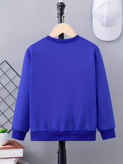 Boy's Idea & Trouble Print Sweatshirt For Outdoor