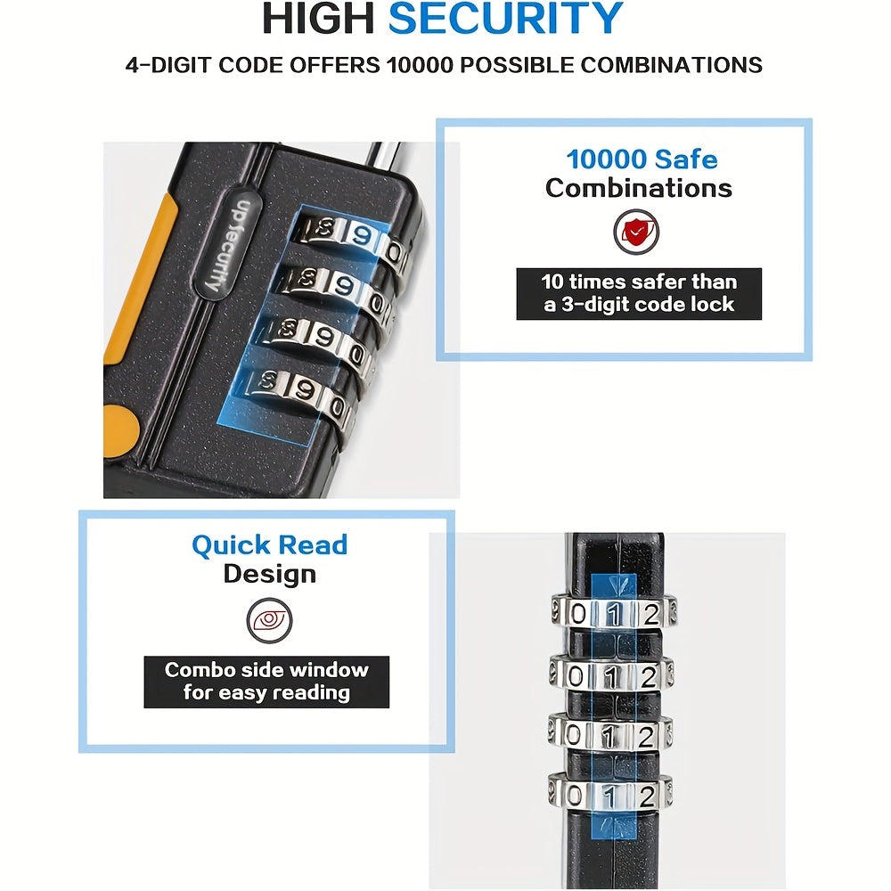 4 Digit Waterproof Outdoor Padlock for School Lockers & Cabinets