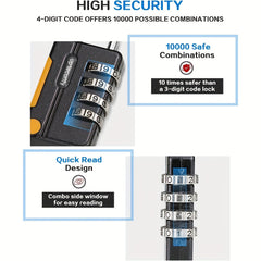 4 Digit Waterproof Outdoor Padlock for School Lockers & Cabinets