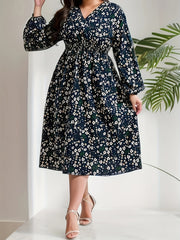 Ditsy Floral Lantern Sleeve Maxi Dress