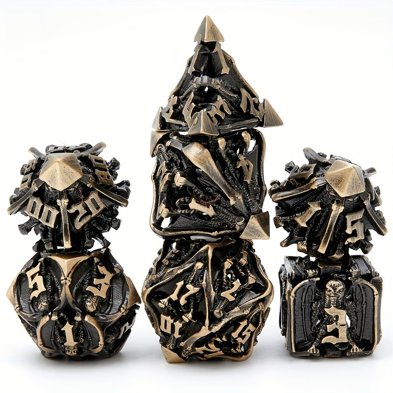 7pcs Hollow Metal Dice Set Board Game Gift
