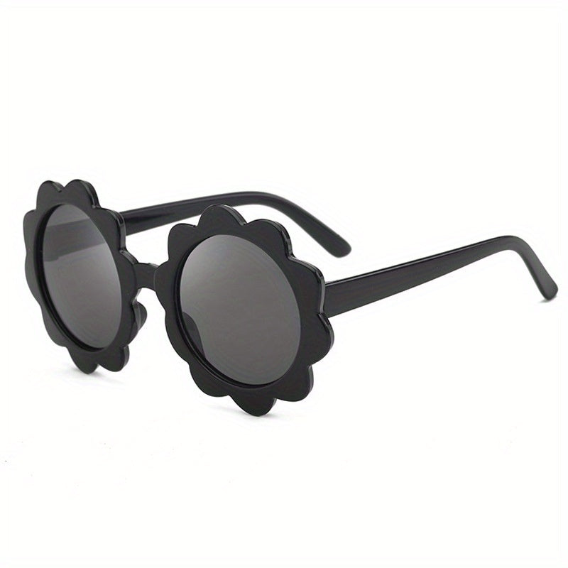 Kids Sunflower Round Frame Sunglasses Girls Children