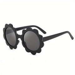 Kids Sunflower Round Frame Sunglasses Girls Children