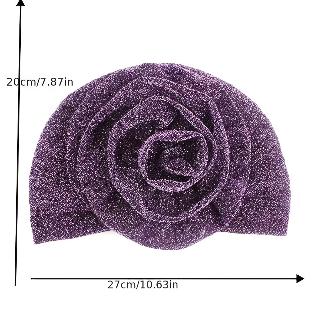 Sparkling Large Flower Women Cancer Chemo Hat Turban Head Covering