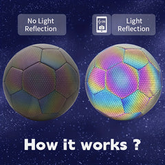 Reflective Soccer Ball Size 5 Durable Football for Indoor & Outdoor Training