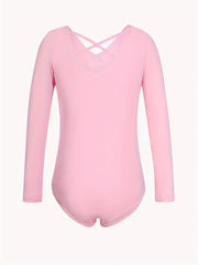 Girls 95 Cotton Solid Long Sleeve Ballet Leotard Comfy Dance Suit