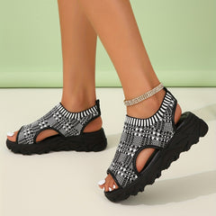 Women's Cut Out Wedge Sandals Open Toe Thick Sole Sports Sandals