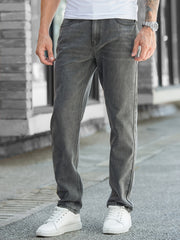 Men's Soft Grey Straight Jeans